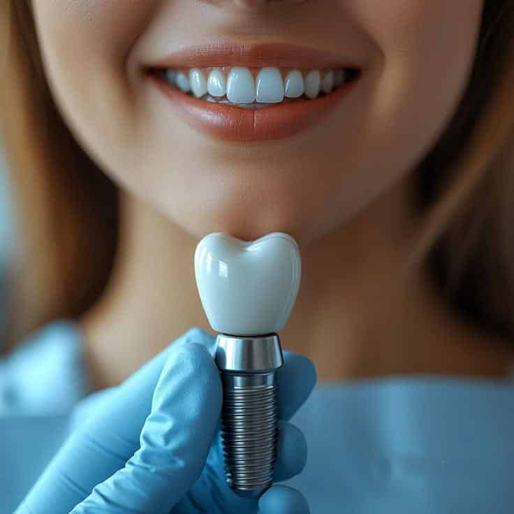 dental implant and a nice smile
